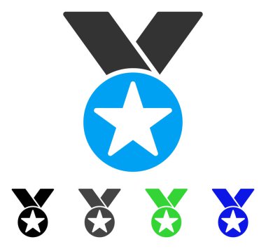Yıldız madalya düz simgesi