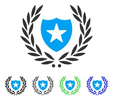 Kalkan defne çelengi düz simgesi