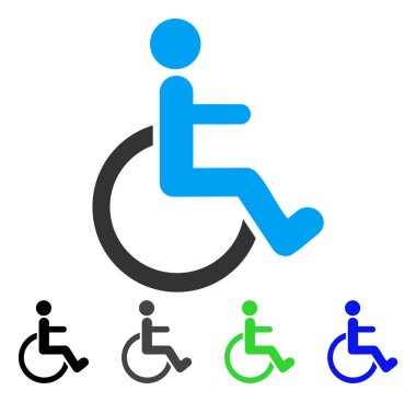 Engelli kişi düz simgesi