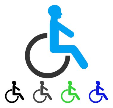 tekerlekli sandalye düz simgesi