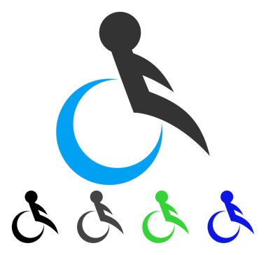 tekerlekli sandalye düz simgesi