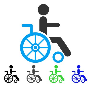 tekerlekli sandalye düz simgesi
