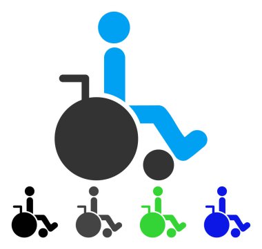 tekerlekli sandalye düz simgesi