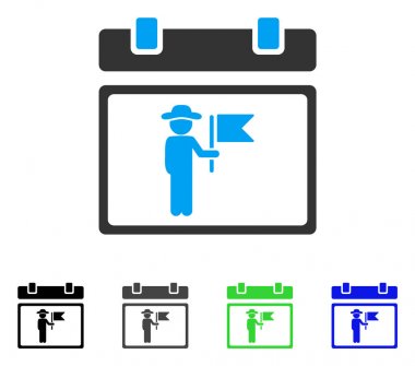 Ulusal tatil takvimi sayfa düz simgesi