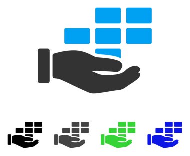 Zamanlama hizmeti el düz simgesi