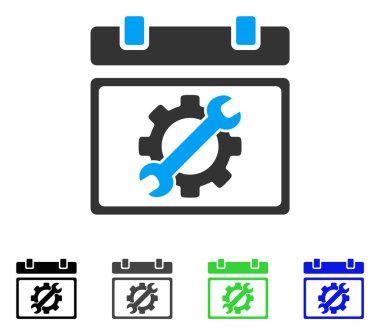 Servis takvimi sayfa düz simgesi