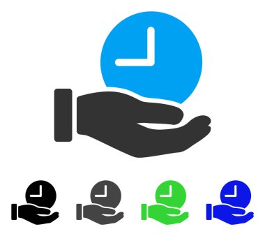 Zaman hizmeti el düz simgesi