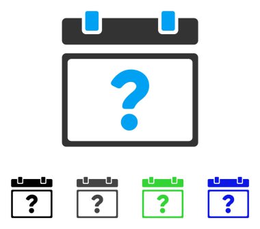 Bilinmeyen takvim sayfa düz simgesini