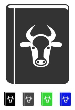 İnek kitap düz simgesi