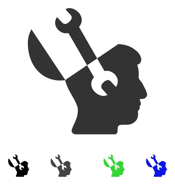 Mind Wrench Tools Flat Icon — Stock Vector