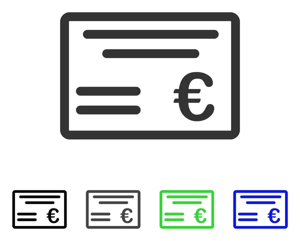 Euro Cheque Icono plano — Vector de stock