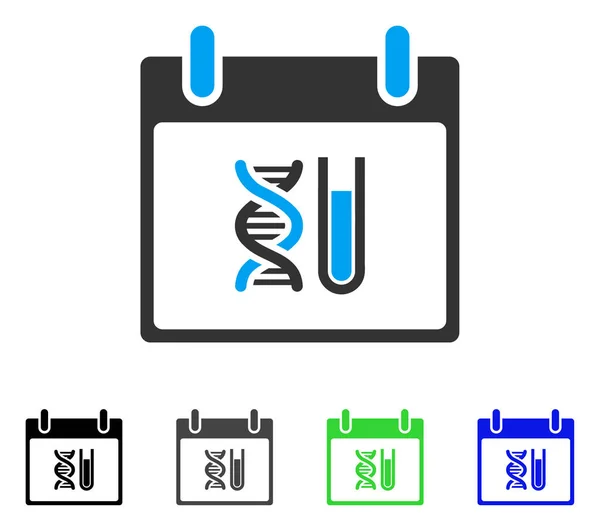 DNA Analysis Calendar Day Flat Icon — Stock Vector