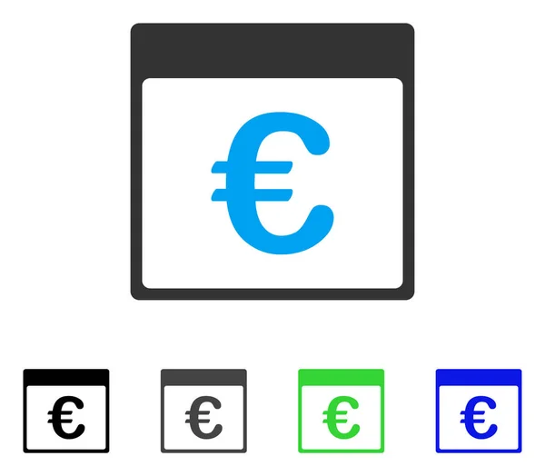 Euro Moeda Calendário Página Flat Icon — Vetor de Stock