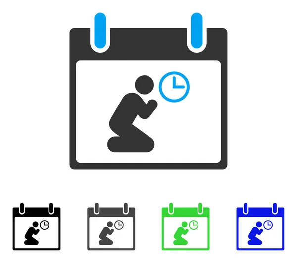 Pray Time Calendar Day Flat Icon — Stock Vector