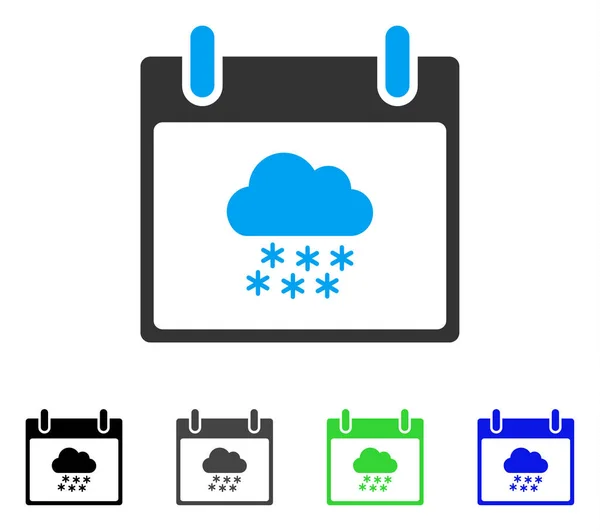 Snow Cloud Calendar Day Flat Icon — Stock Vector