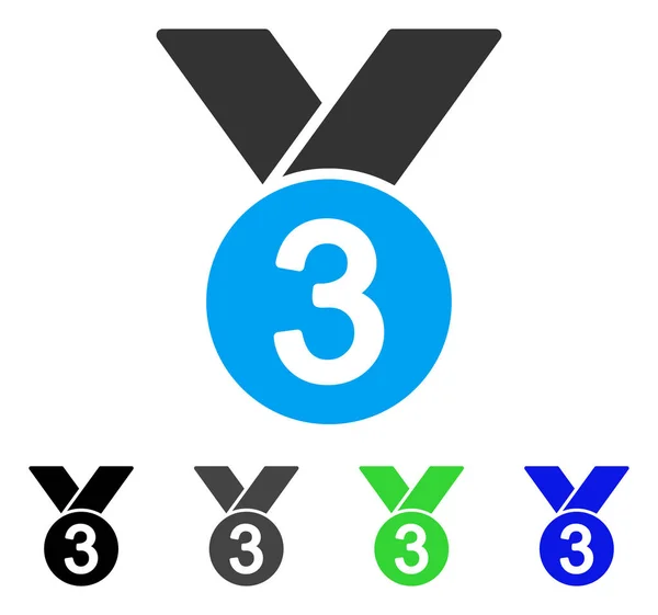 Ícone plano da medalha de bronze —  Vetores de Stock