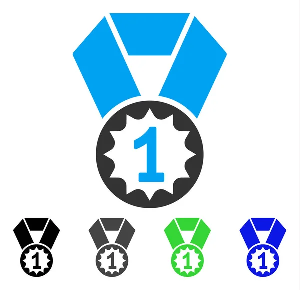 First Place Medal Flat Icon — Stock Vector