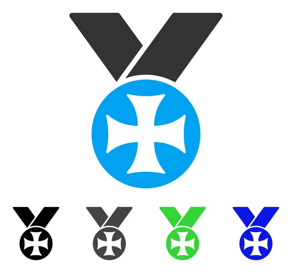 Médaille maltaise Icône plate — Image vectorielle