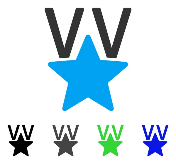 Star Victory Award Icona piatta — Vettoriale Stock