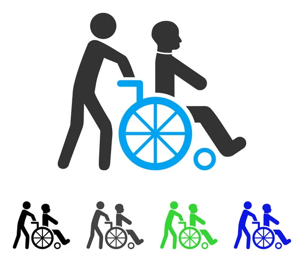 Транспорт инвалидов Плоская икона — стоковый вектор
