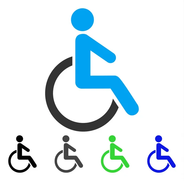 Persona con discapacidad Icono plano — Vector de stock