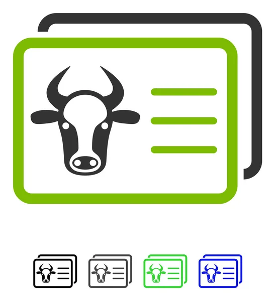 Krowa konta karty płaskie ikona — Wektor stockowy