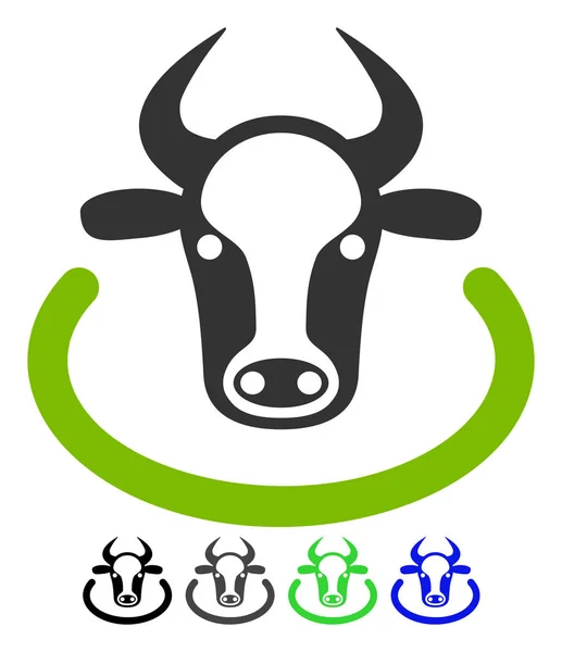 Cow Area Flat Icon — Stock Vector