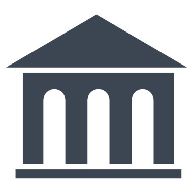 Müze binası düz vektör simgesi