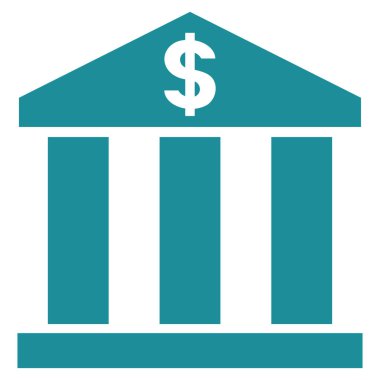 Banka Binası düz vektör simgesi