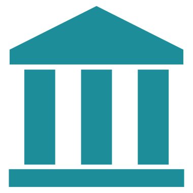 Banka Binası düz vektör simgesi