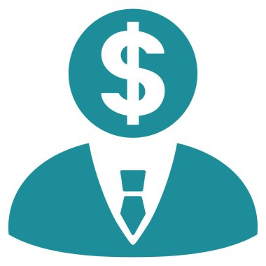 Bankacı düz vektör simgesi