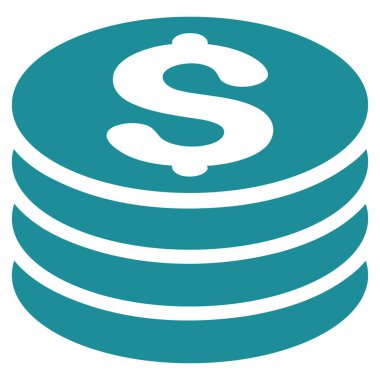 Doları para yığını düz vektör simgesi