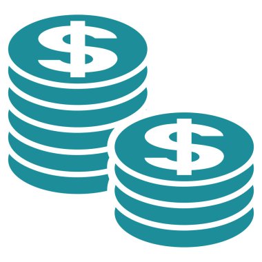 Doları para yığınları düz vektör simgesi