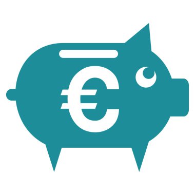 Euro kumbara düz vektör simgesi