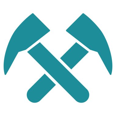 İş çekiç düz vektör simgesi