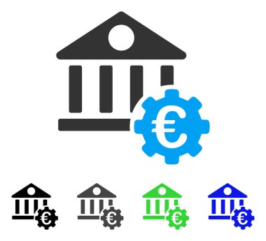 Euro banka Binası düz simgesi seçenekleri