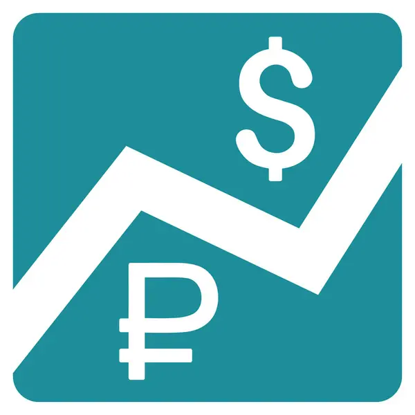 Ruble i Dolar finanse ikona — Wektor stockowy