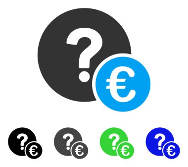 Euro denge sorgu düz simgesi