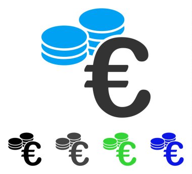 Euro Coins düz simgesi