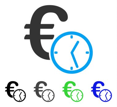 Euro kredi düz simgesi