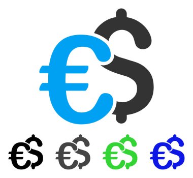 Euro ve dolar simgelerini düz simgesi