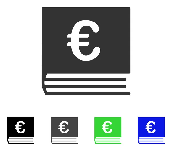 Euro Bookkeeping Flat Icon — Stock Vector