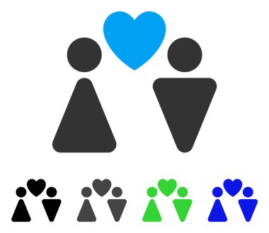 Aşk Çift düz simgesi