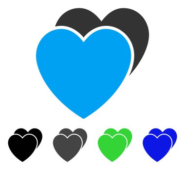 Sevgi kalpleri düz simgesi