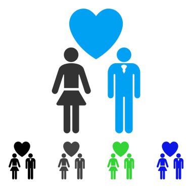 Aşk kişi düz simgesi