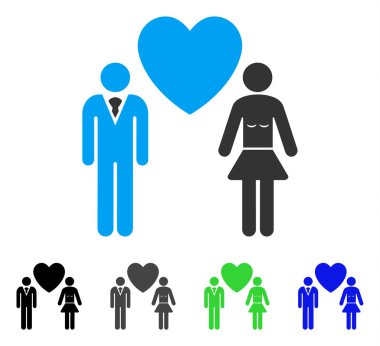 Aşk kişi düz simgesi