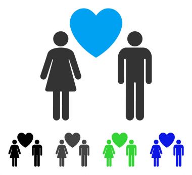 Aşk kişi düz simgesi