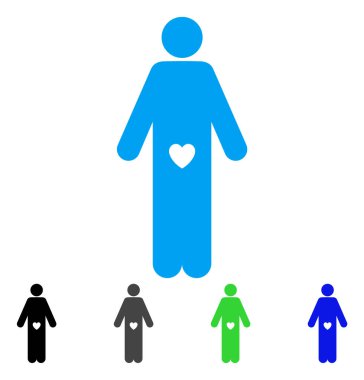 Aşık adam düz simgesi