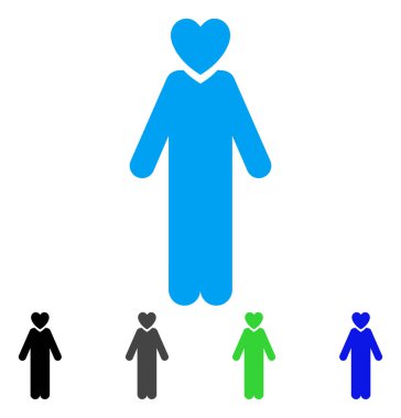 Aşık adam düz simgesi