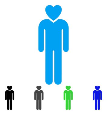 Aşık adam düz simgesi